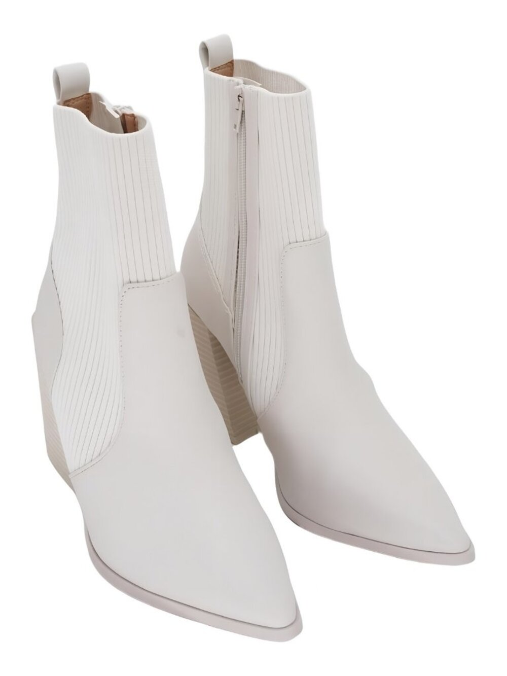 Wild Pair Trinityy Pointed-Toe Pull-On Kitten Bone Women's Boot Size 8M